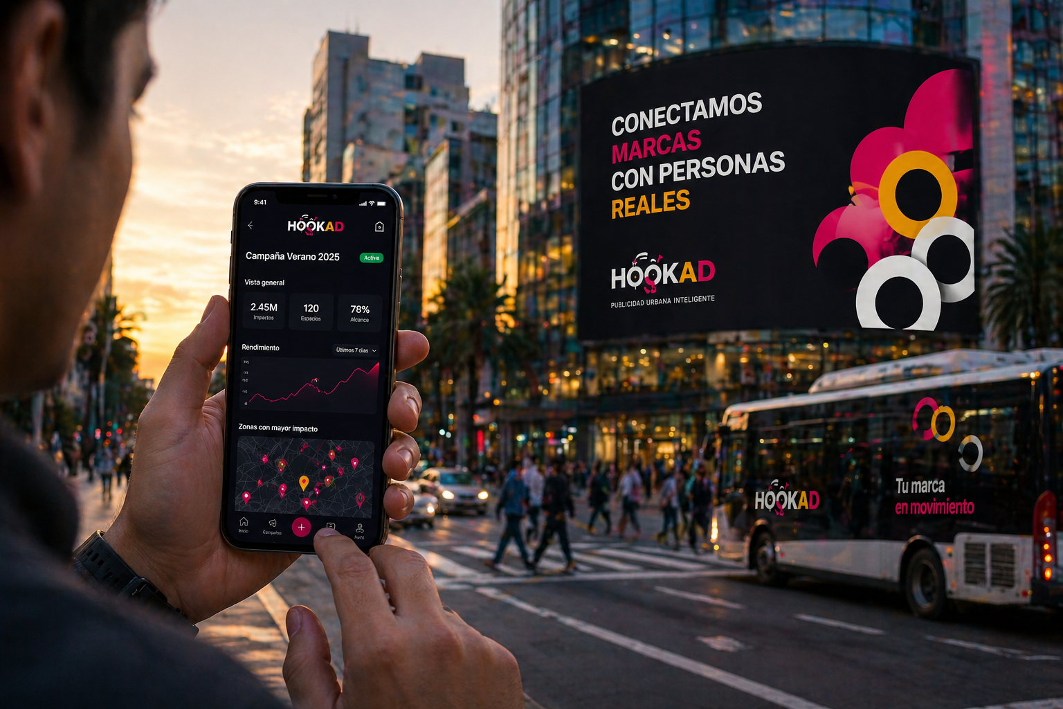 Plataforma HookAd conectando marcas con espacios reales